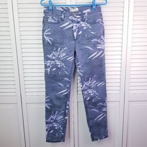 Free People Blue and White Skinny Jeans